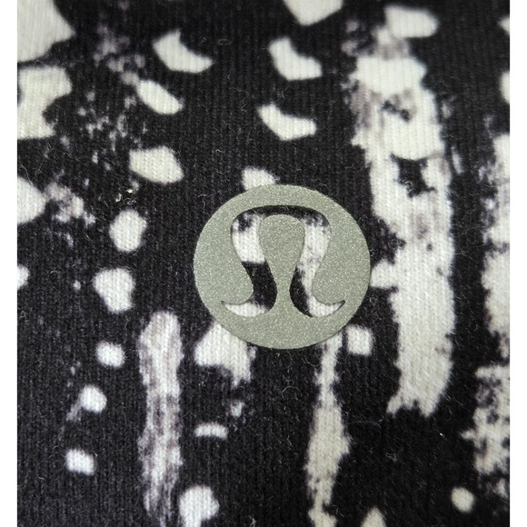 Lululemon Static‎ Mist White Black Wunder Under Crop III Leggings Size - Picture 6 of 7